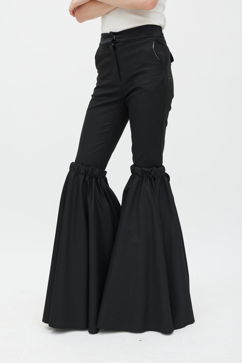 Ellery Spring 2016 Black Rockface Wide Flared Trouser