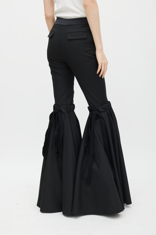 Ellery Spring 2016 Black Rockface Wide Flared Trouser