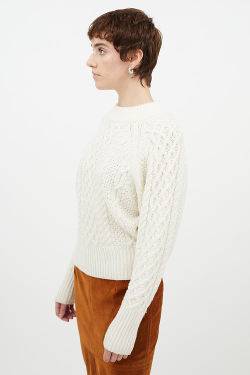 Emilia Wickstead Cream Wool Knit Sweater