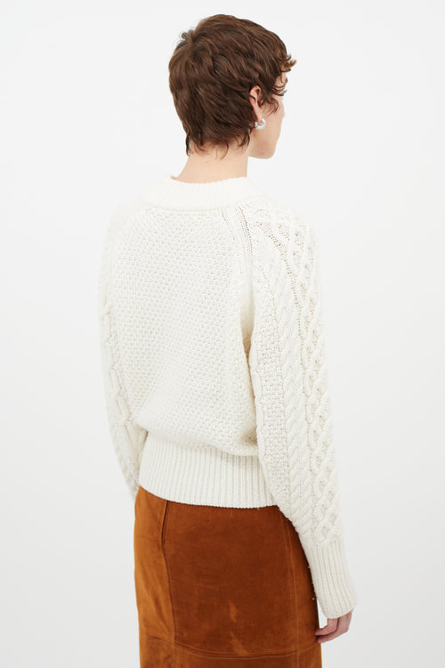 Emilia Wickstead Cream Wool Knit Sweater