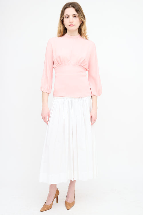 Emilia Wickstead Silk Mock Neck Blouse