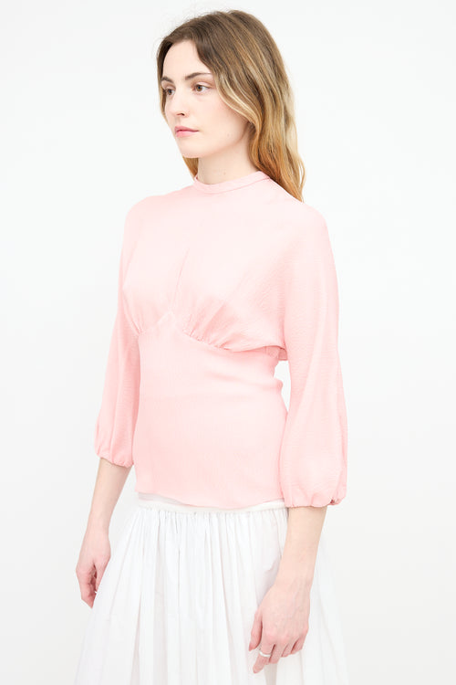 Emilia Wickstead Silk Mock Neck Blouse