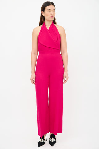 Emilia Wickstead Wool Halter Jumpsuit