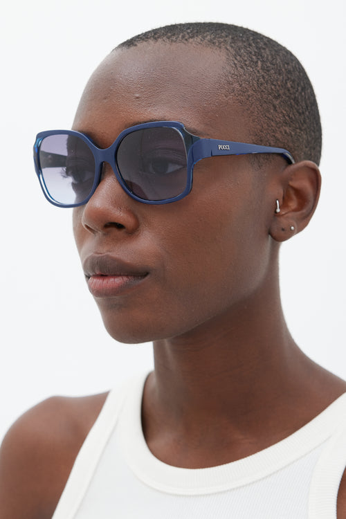 Emilio Pucci Blue EP687S Square Sunglasses