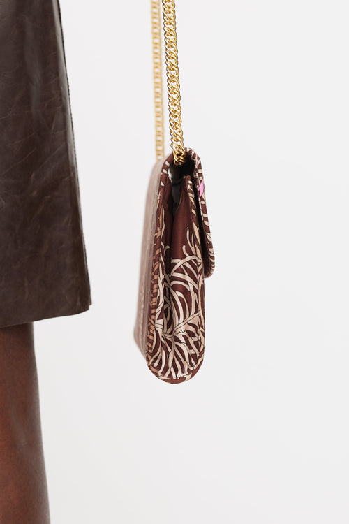 Emilio Pucci Brown 
Pink Printed Clutch