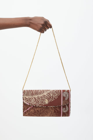 Emilio Pucci Brown 
Pink Printed Clutch