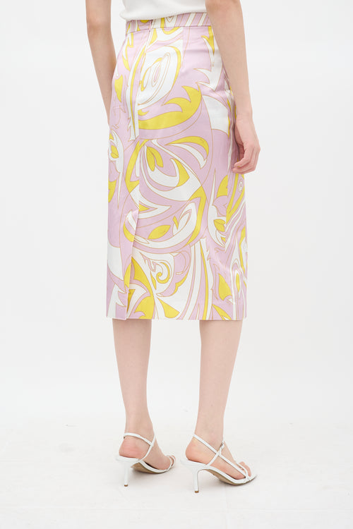 Emilio Pucci Cream 
Multicolour Silk Abstract Co-Ord Set