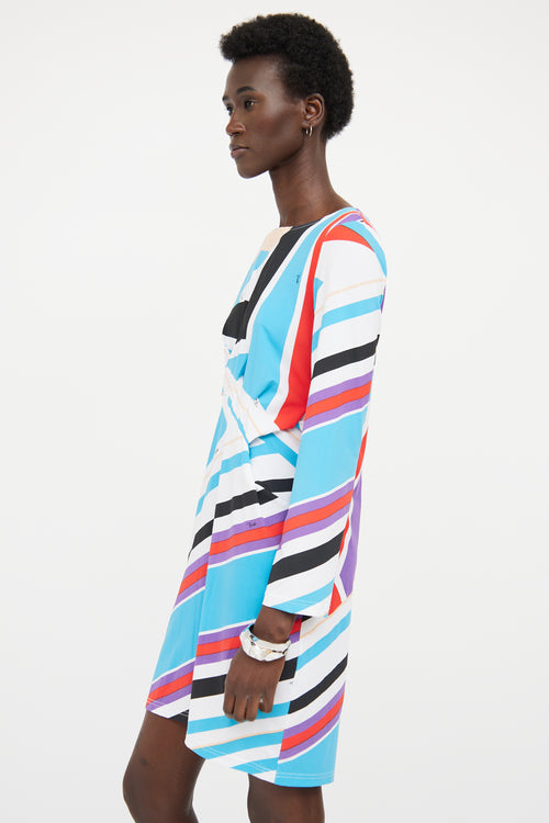 Emilio Pucci Blue Multi Colour Panel Dress