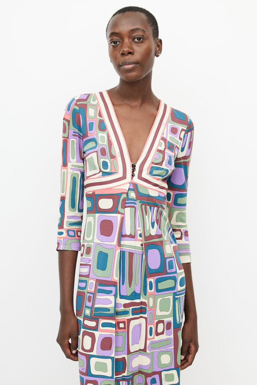 Emilio Pucci Multicolour Abstract Print Dress