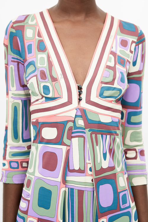 Emilio Pucci Multicolour Abstract Print Dress