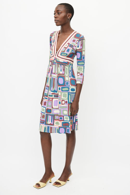 Emilio Pucci Multicolour Abstract Print Dress