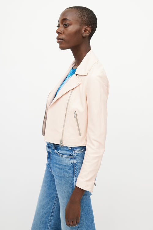 Emilio Pucci Pink Leather Moto Jacket