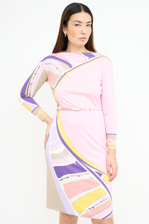 Emilio Pucci Pink 
Multi Belted Dress