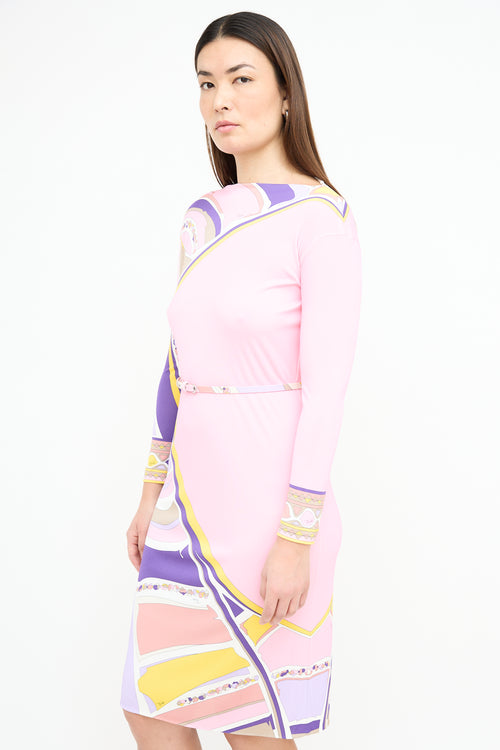 Emilio Pucci Pink 
Multi Belted Dress