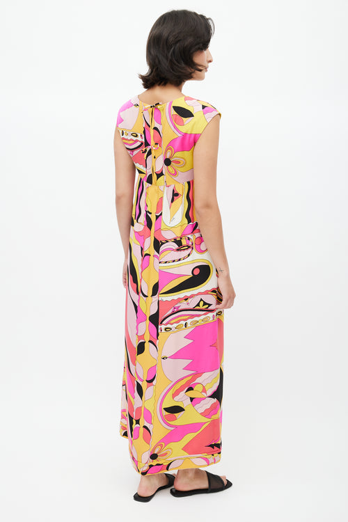 Emilio Pucci Cream 
Multicolour Abstract Dress