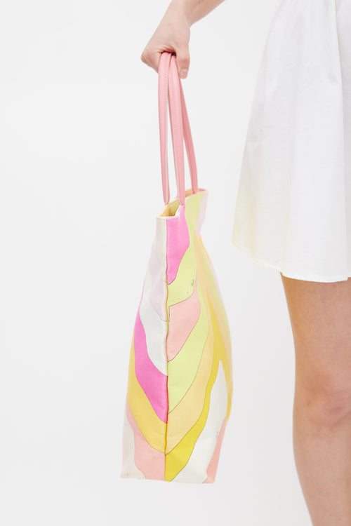 Emilio Pucci Pink 
Multicolour Printed Tote Bag