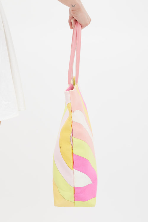 Emilio Pucci Pink 
Multicolour Printed Tote Bag