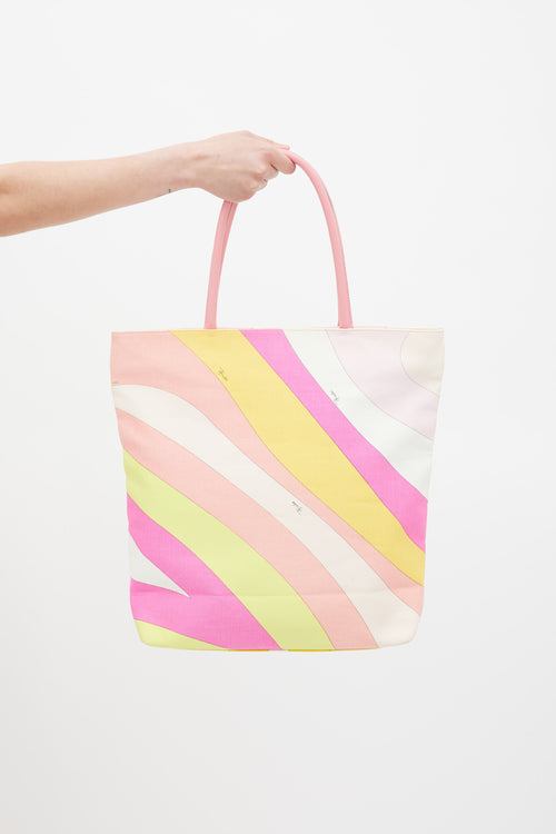 Emilio Pucci Pink 
Multicolour Printed Tote Bag