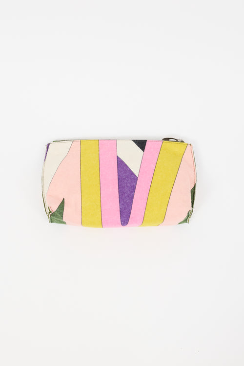 Emilio Pucci Multicolour Felt Pattern Zip Pouch