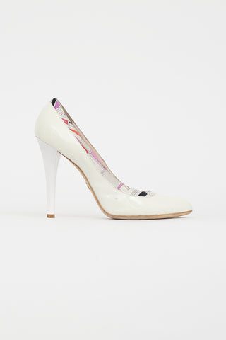 Emilio Pucci White Patent Leather Pump