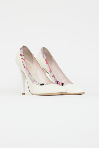 Emilio Pucci White Patent Leather Pump