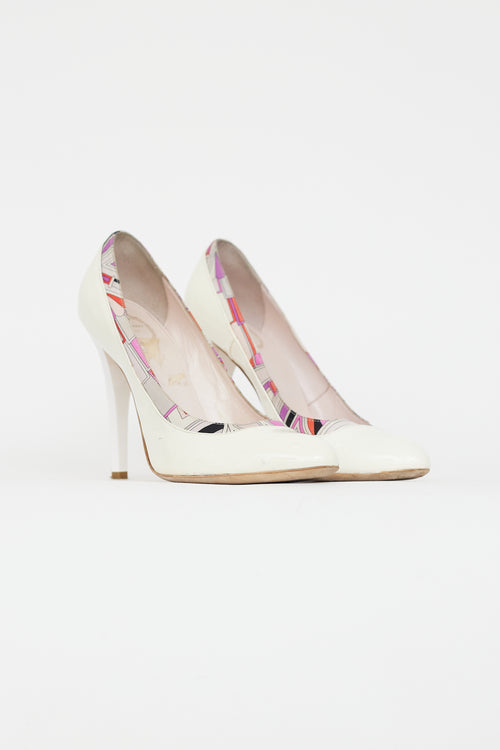 Emilio Pucci White Patent Leather Pump