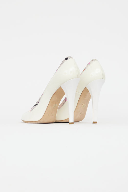 Emilio Pucci White Patent Leather Pump