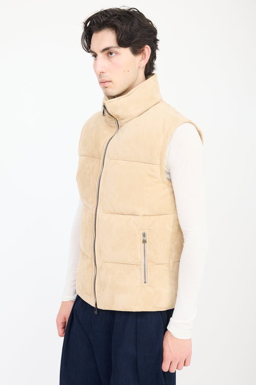 Emmeti Di Franco Brown Suede Down Vest