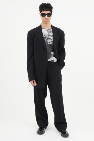 Emporio Armani Black Wool Two Piece Suit