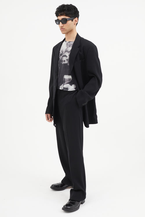 Emporio Armani Black Wool Two Piece Suit