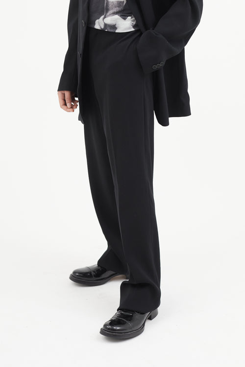 Emporio Armani Black Wool Two Piece Suit