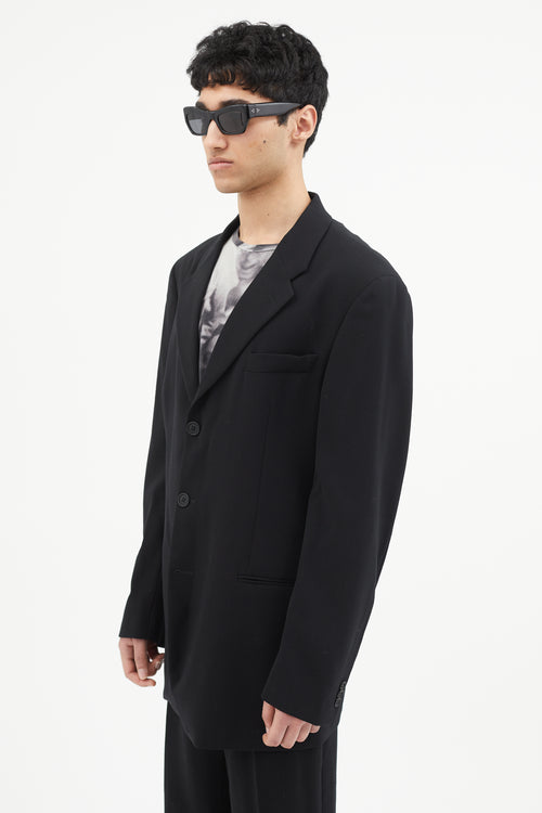 Emporio Armani Black Wool Two Piece Suit