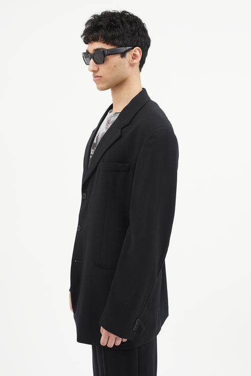 Emporio Armani Black Wool Two Piece Suit