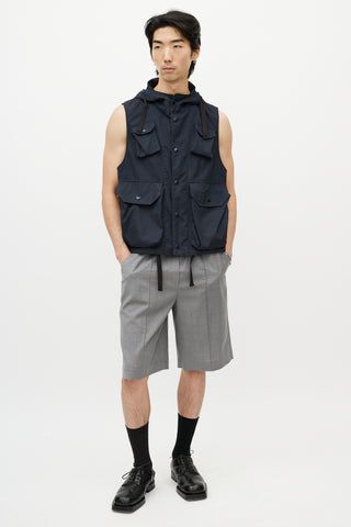 Engineered Garments Black Hooded Cargo Vest