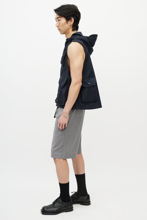 Engineered Garments Black Hooded Cargo Vest