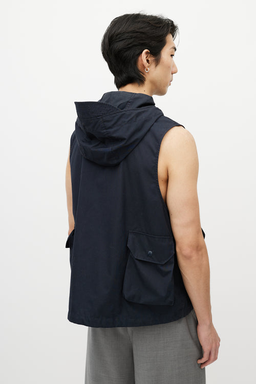 Engineered Garments Black Hooded Cargo Vest