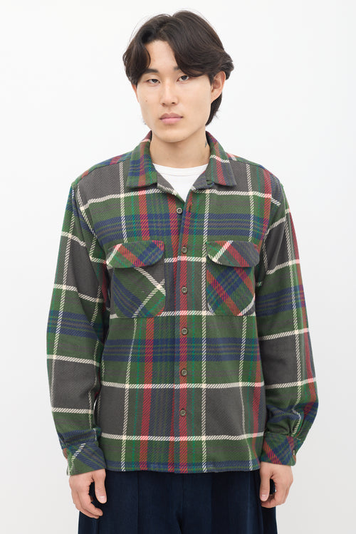 Engineered Garments Green 
Multi Plaid Flannel Shirt