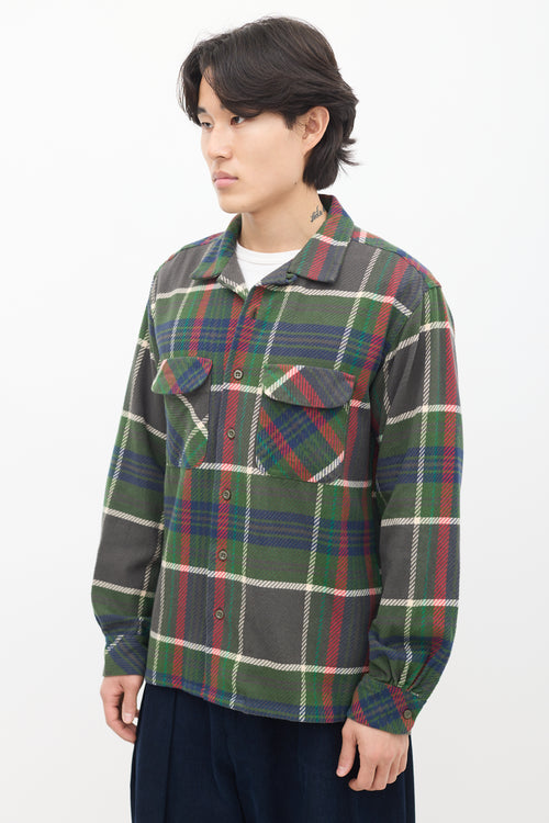 Green 
Multi Plaid Flannel Shirt