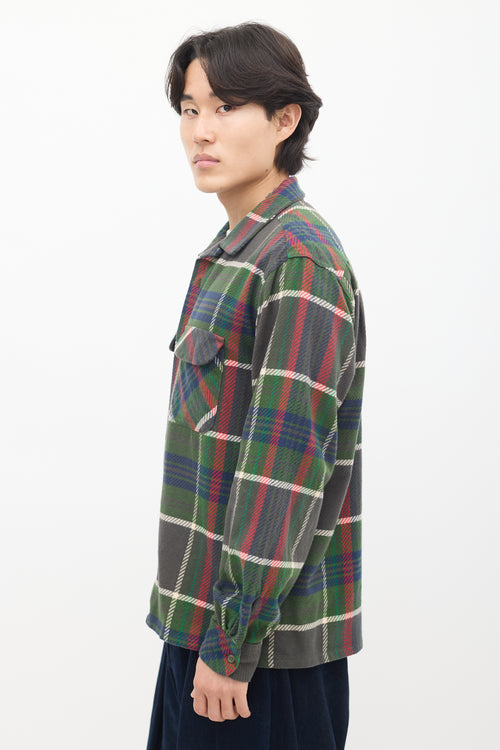 Green 
Multi Plaid Flannel Shirt