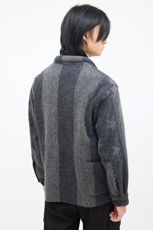 Engineered Garments Grey Wool Star 
Striped Jacket