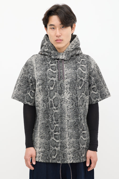 Engineered Garments Grey 
White Patterned Hoodie