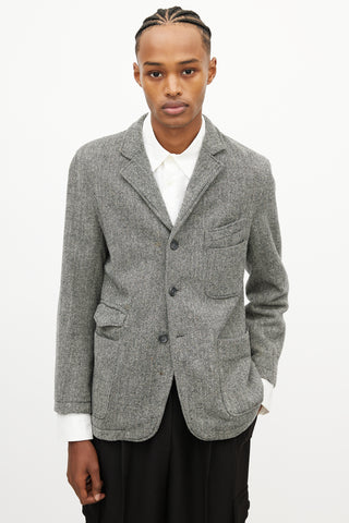 Engineered Garments Grey Wool Herringbone Blazer