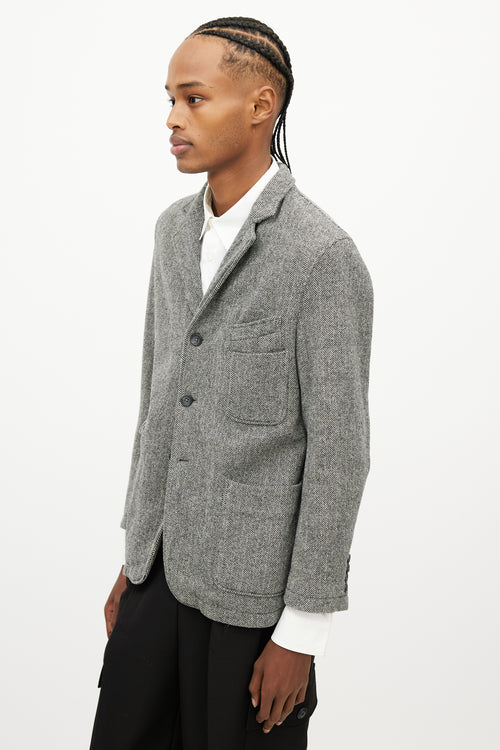 Engineered Garments Grey Wool Herringbone Blazer