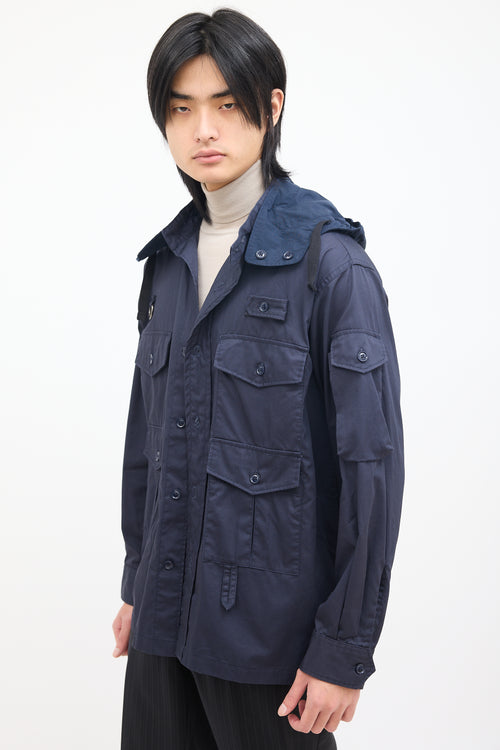 Engineered Garments Navy Utility Cargo Pocket Shirt