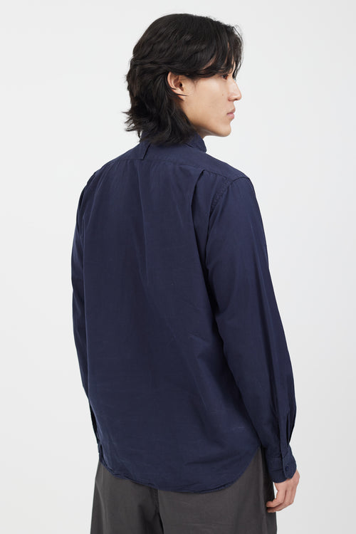 Engineered Garments Navy Cotton Button Up Shirt