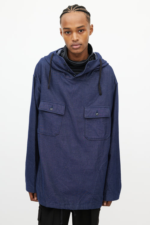 Engineered Garments Navy Denim Cagoule  Hoodie