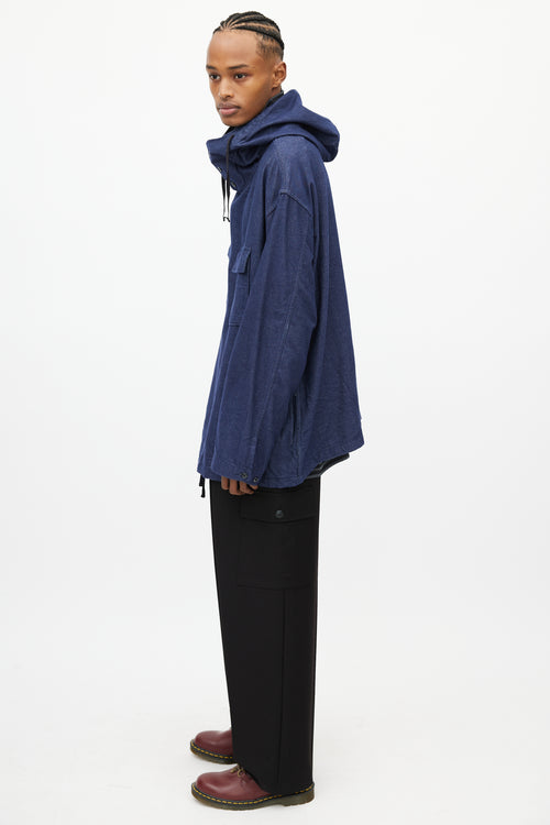 Engineered Garments Navy Denim Cagoule  Hoodie