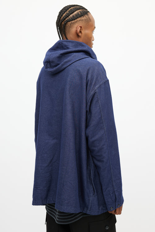 Engineered Garments Navy Denim Cagoule  Hoodie