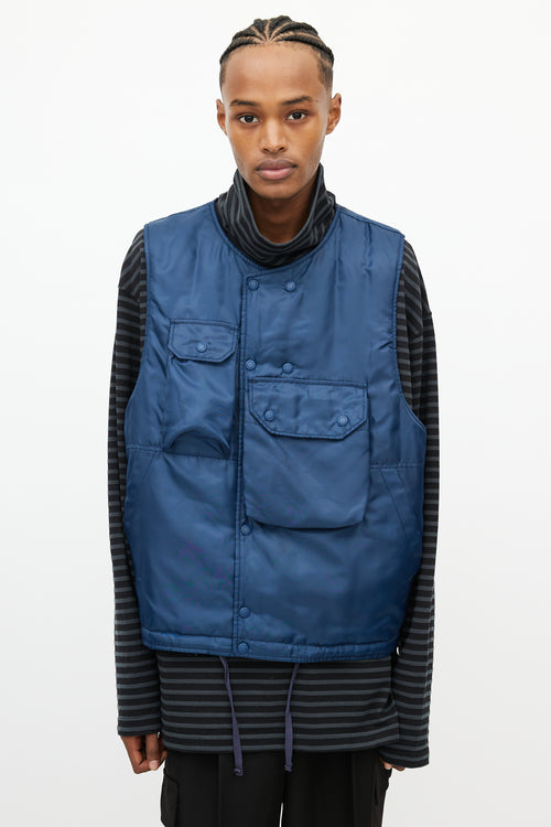 Engineered Garments Navy Reversible Puffer Vest