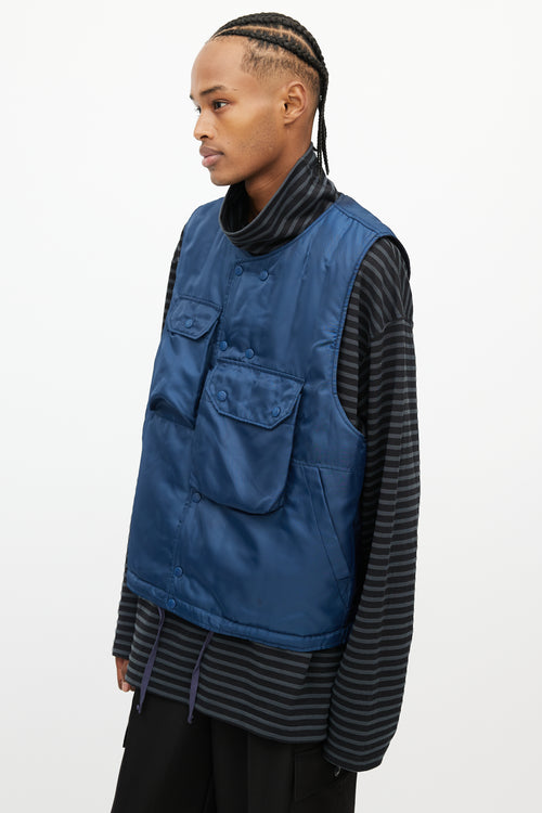 Engineered Garments Navy Reversible Puffer Vest